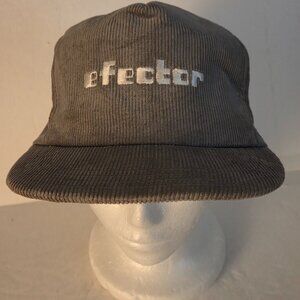 Vintage Gray Corduroy Snapback Efector Trucker Hat Embroidered Logo